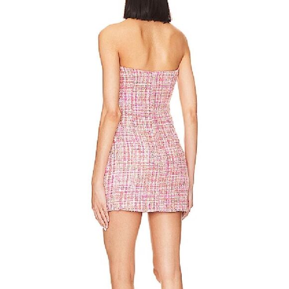 NWT Superdown nanea strapless dress mini tweed woven Revolve XXS - Picture 4 of 10